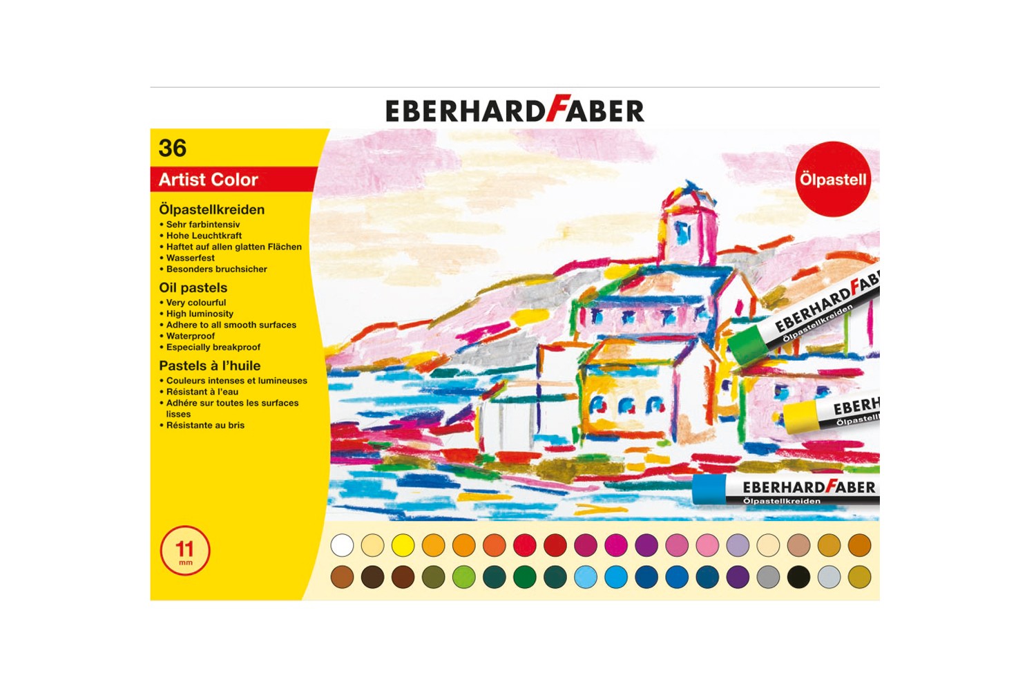 Eberhard Faber, Yağlı Pastel (Set: 36 renk, EF-522036)
