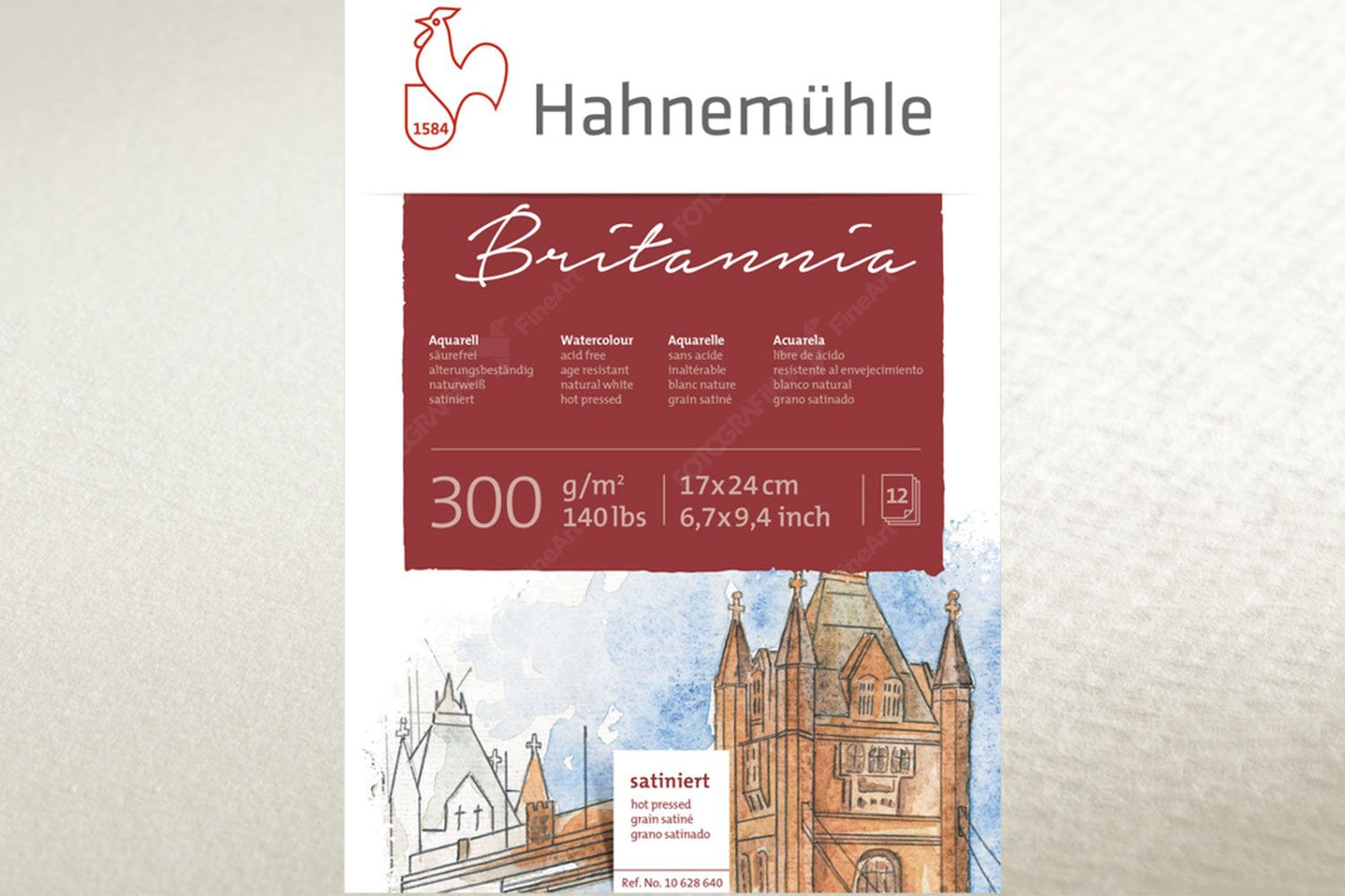 Hahnemühle, Britannia 300 gsm - Hot Pressed - Blok (12 yaprak)