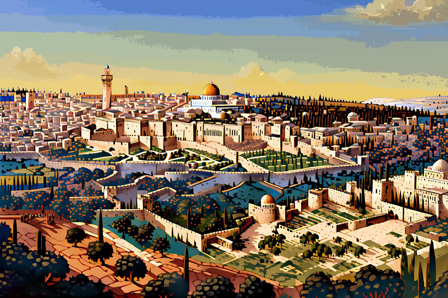 17. Yüzyıl Kudüs (Yapay Zeka Destekli İllustrasyon)